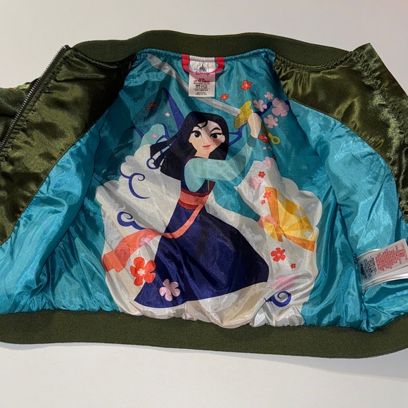 Disney Mulan/Mushu Beautiful Green Satin Jacket with‎ Floral Embroidery - Picture 5 of 7